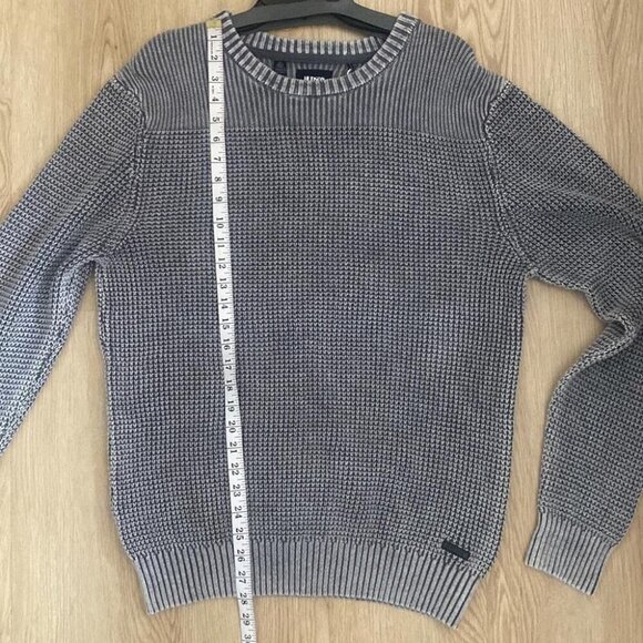 Hudson Men’s Knit Sweater Small Textured Waffle Weave Pullover Neutral Gray - Picture 9 of 12